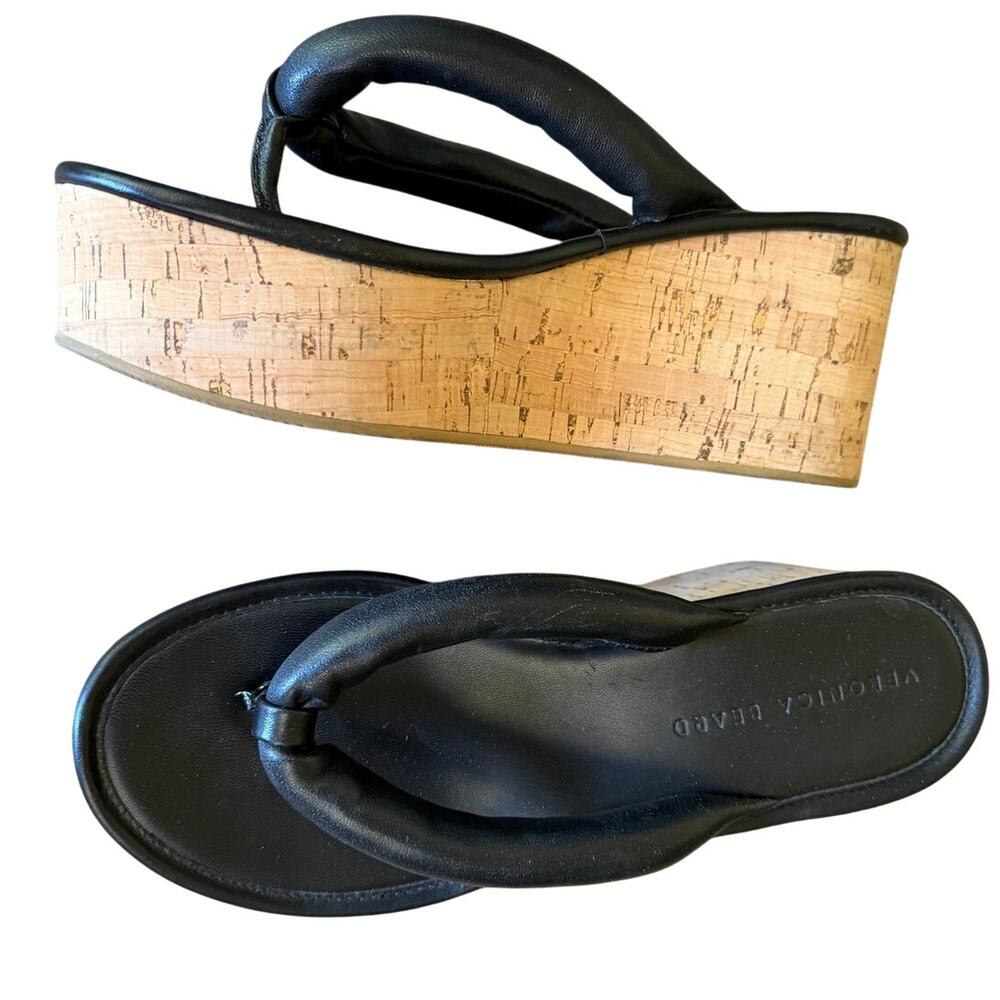 Y2K Veronica Beard Geno Cork Platform Sandals Size 7.5